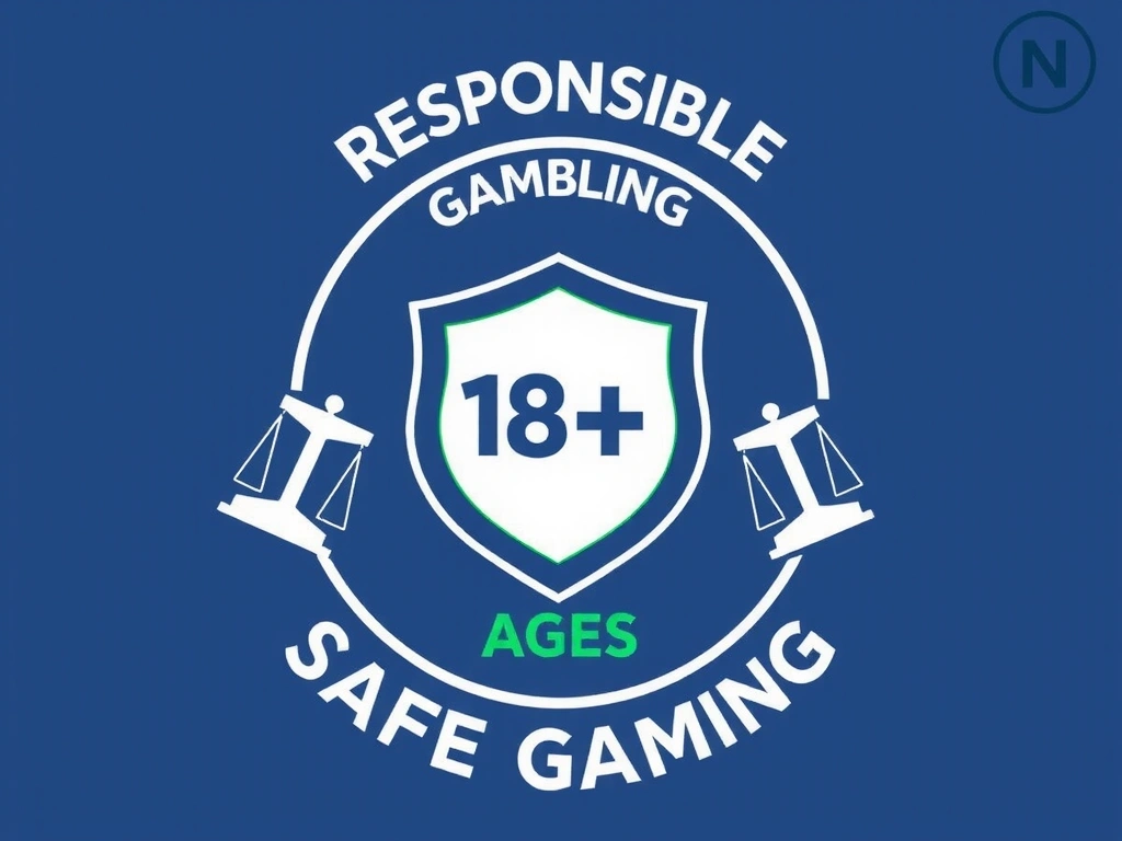 Símbolo de responsabilidad en el juego con edad 18+ y elementos de control